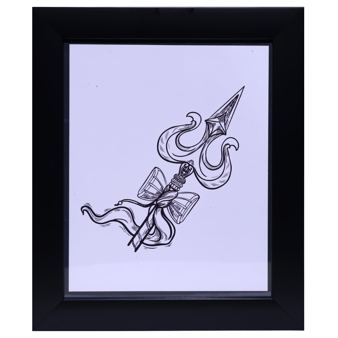 Trisul with Damru Hand-Drawn Artwork Trisul with Damru Hand-Drawn Artwork
